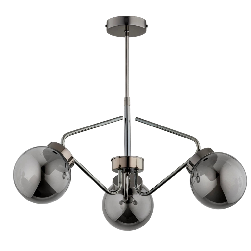 Plafoniera moderna nera/cromo sfere vetro 3xE14 Barsum Alfa