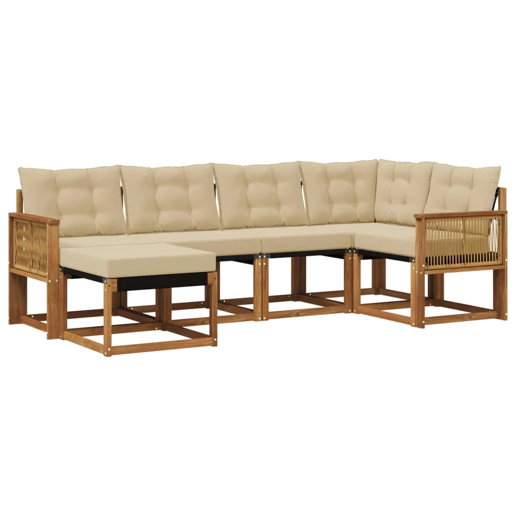 Set di divani da esterno 6 pz Naturale e Beige 3382069
