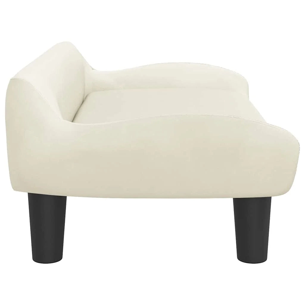 Cuccia per cani a forma di cesto comoda 70 x 40 x 24 cm velluto crema 02_0042792