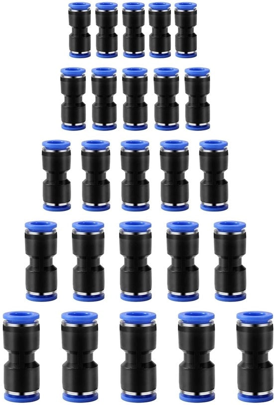 Collegamenti pneumatici a destra - Collegamenti a vuoto rapidi - Produzione automatica - 360 gradi rotativi - 25 pezzi - Nero Blu