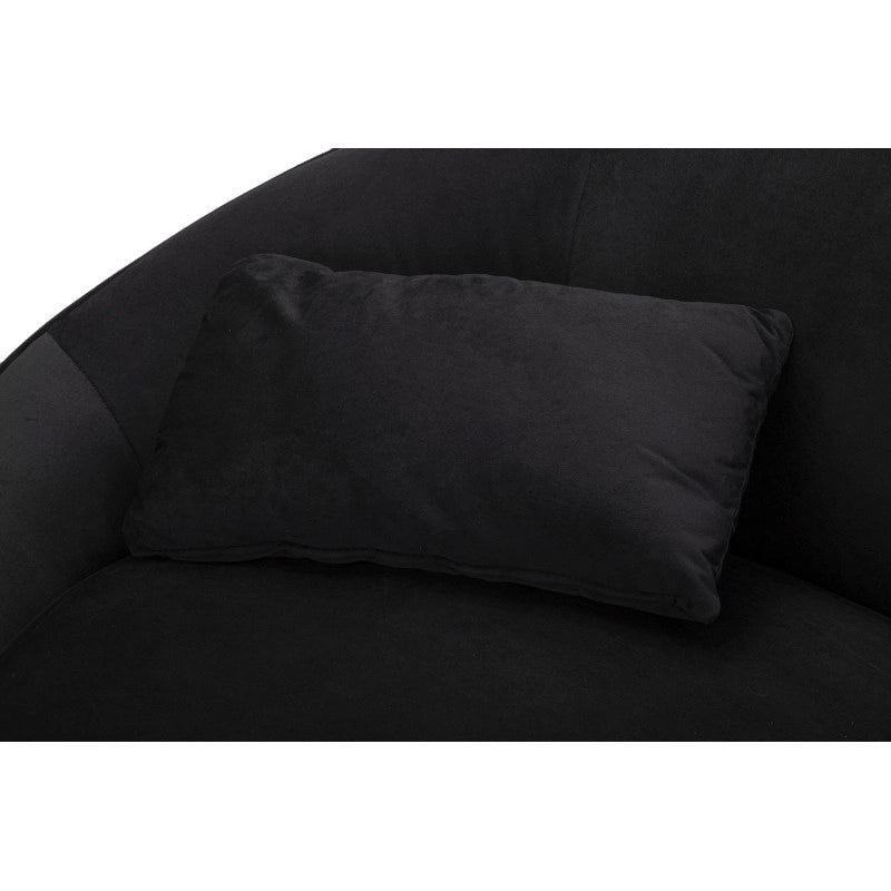 Divanetto 2 Posti Oslo Con Cuscini Nero cm 148x84x68
