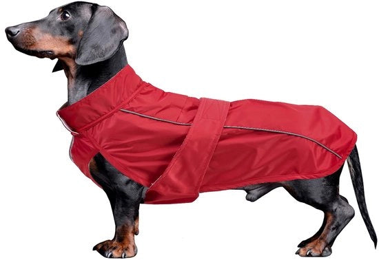 Impermeabile per cani con finitura riflettente - Cappotto impermeabile, rosso, grande
