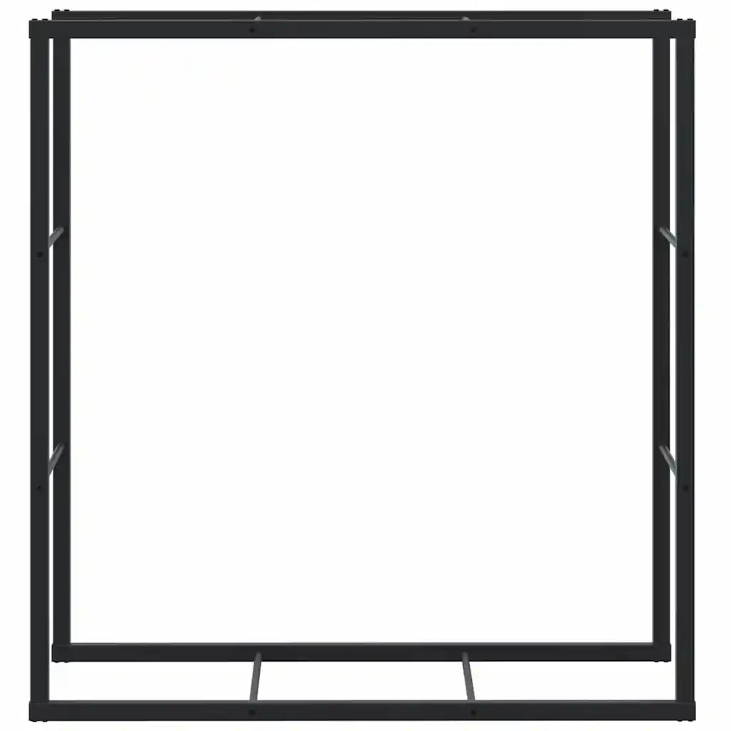 Rastrelliera per Legna da Ardere Nera 110x30x116 cm in Acciaio 4018467