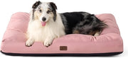 Cuscino per cani grandi, lavabile, 111 x 89 cm, letto per cani, impermeabile, XL, per cani grandi, cani di taglia media, imbottito, rosa, 10 cm di altezza