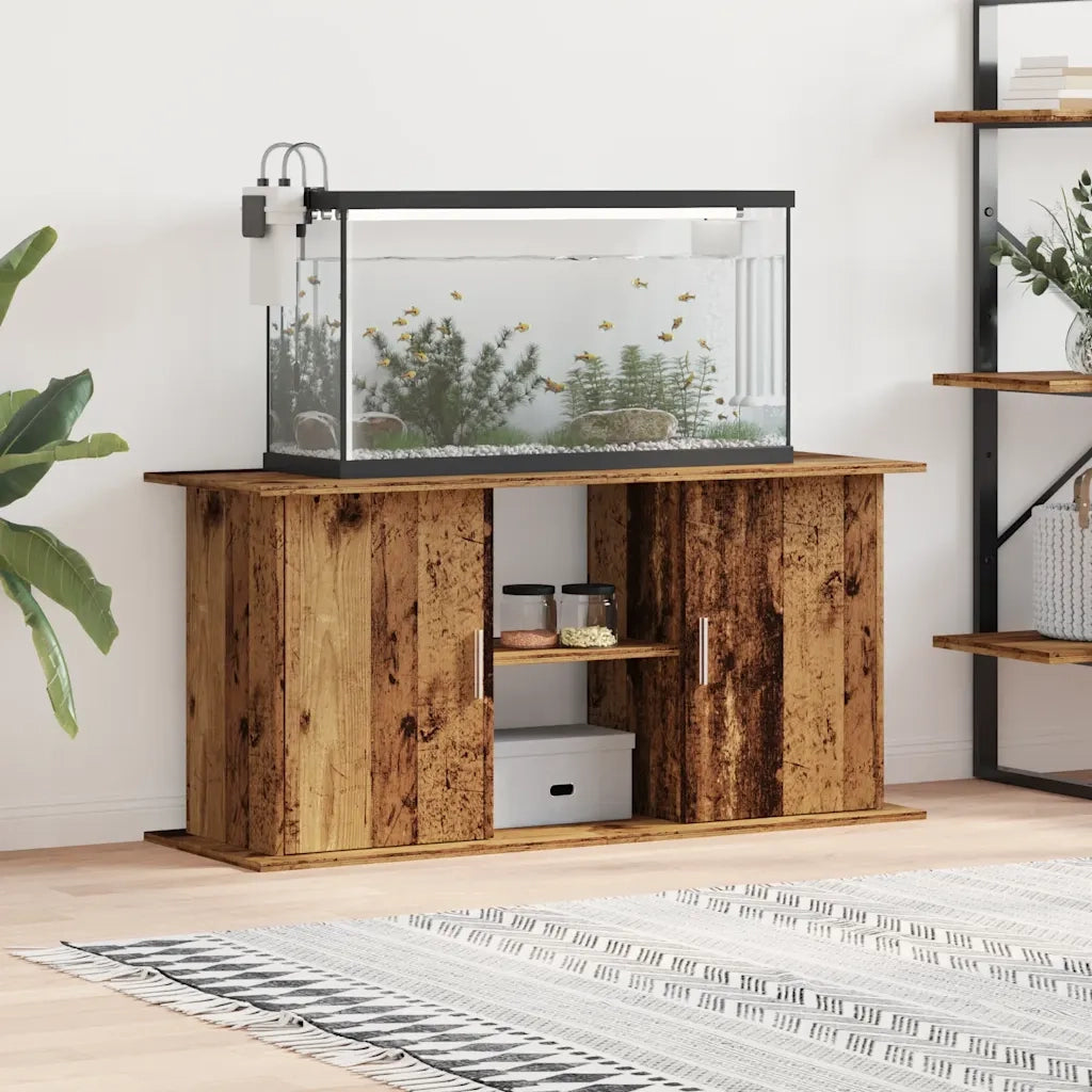 Supporto Acquario 121x41x58cm in Legno Multistrato Legno Antico 857282