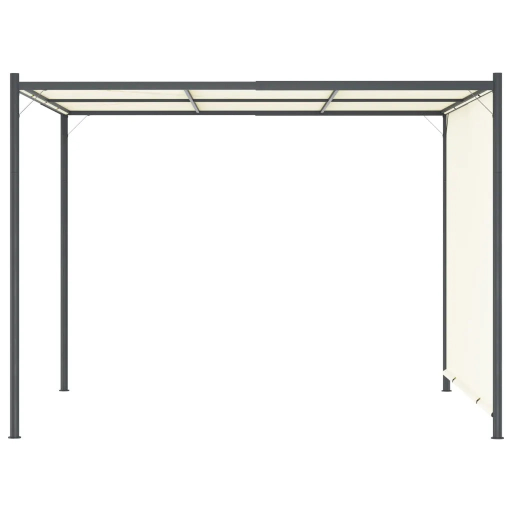 Pergola con Tetto Regolabile Bianco Crema 3x3 m in Acciaio 49323