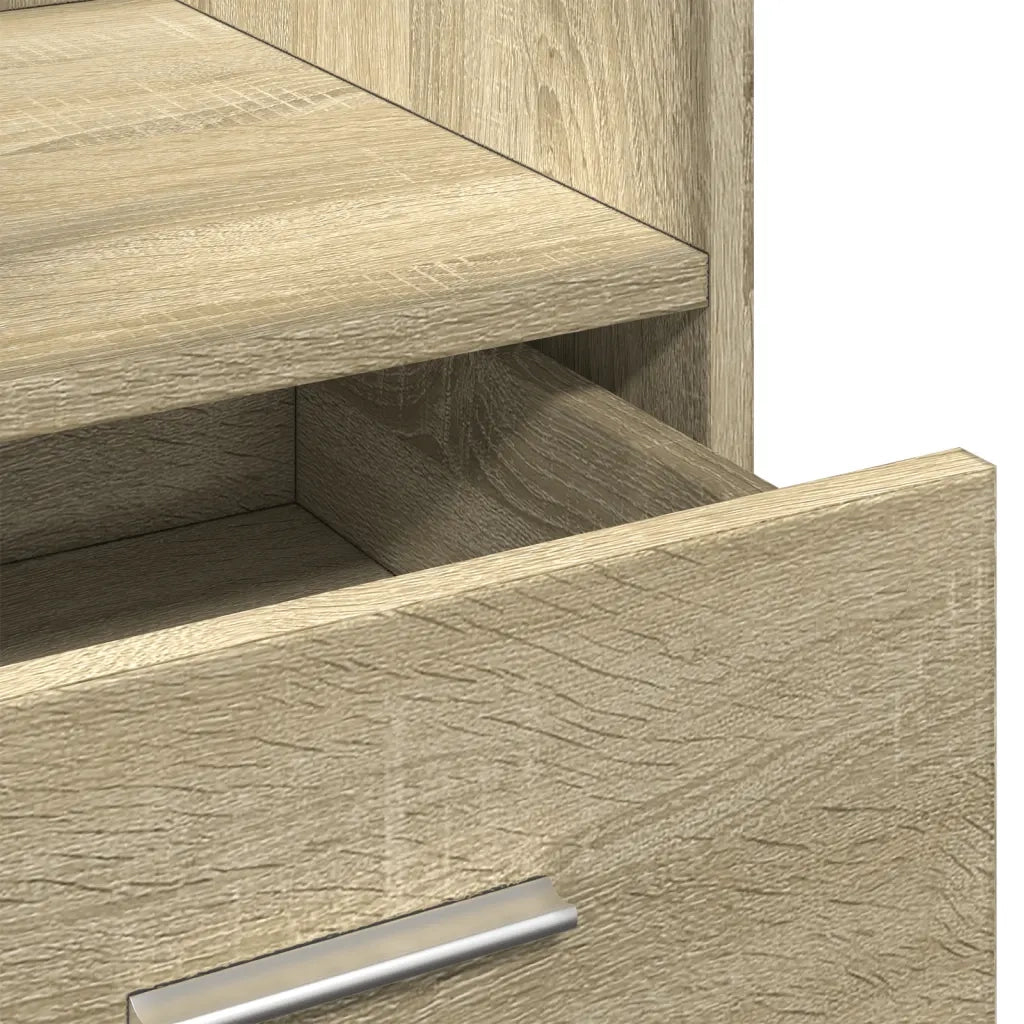 Leggio con Ruote e Cassetto Sonoma 55x55x107 cm in Multistrato 848026