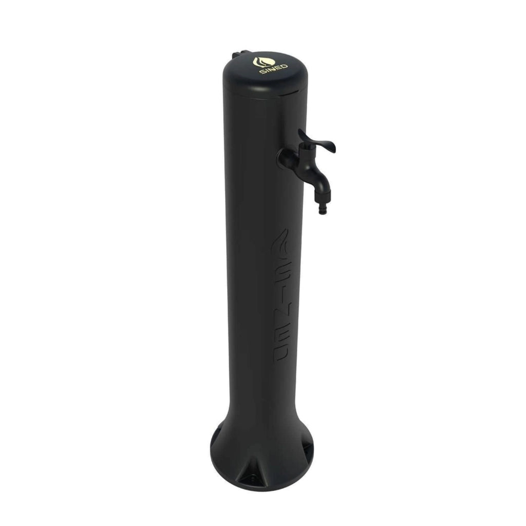 Sined Tritone Fontanella Da Giardino In Hdpe Con Predisposizione Per Attacchi Rapidi Nera Altezza 100 Cm Realizzata In Hdpe