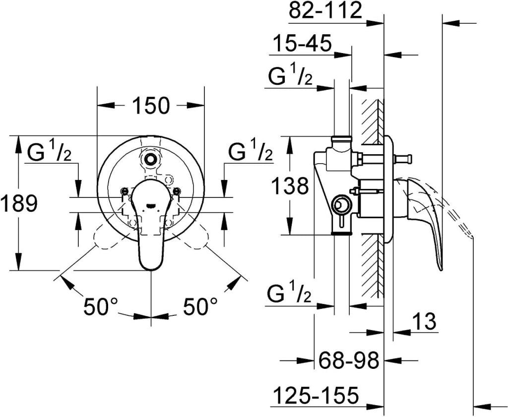GROHE 19450002 - Grifo para ducha y baño