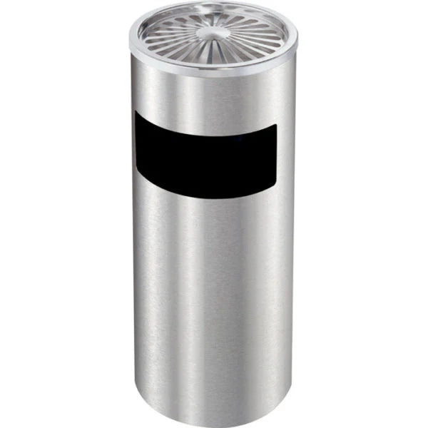 Posacenere con cestino circolare a raggi - Silver