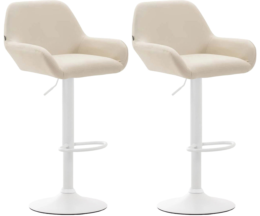 Set 2 Sgabelli Bar Braga In Similpelle crema,bianco