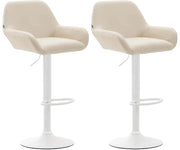 Set 2 Sgabelli Bar Braga In Similpelle crema,bianco