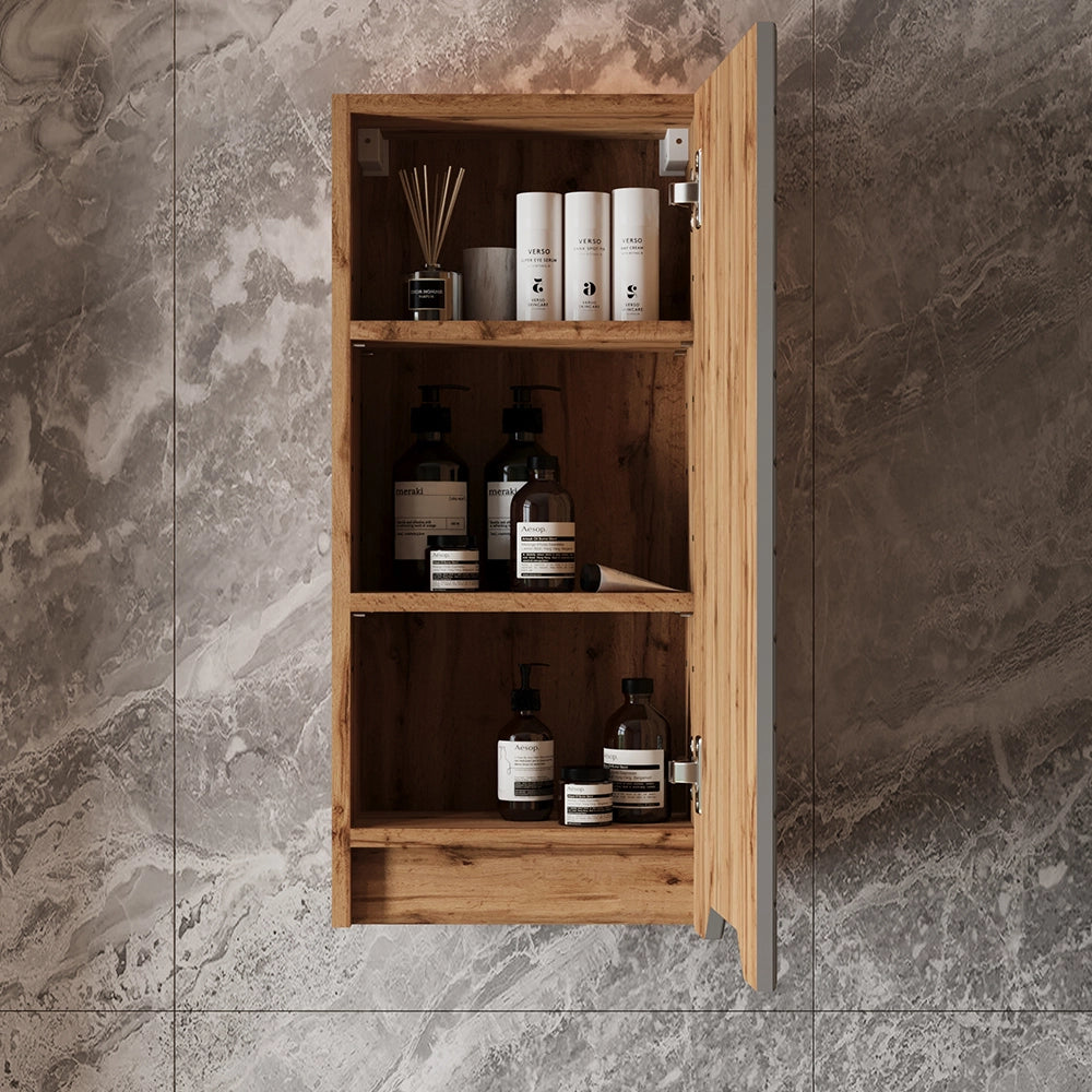 Vicco mobile bagno Rovere/grigio con struttura in piastrelle 20 x 72.6 cm