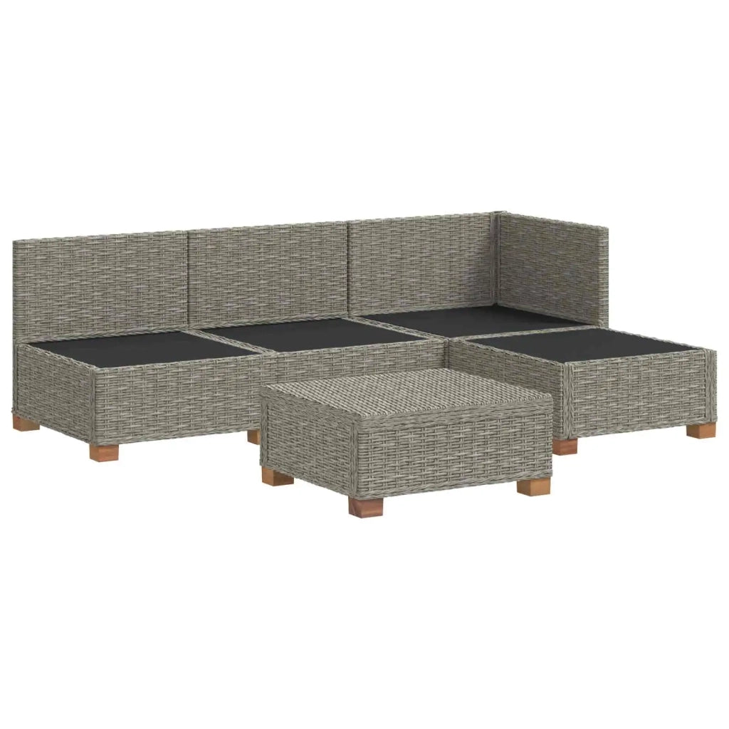 5 pz Set Lounge in Rattan con Cuscini GENDT Rattan naturale 3429847