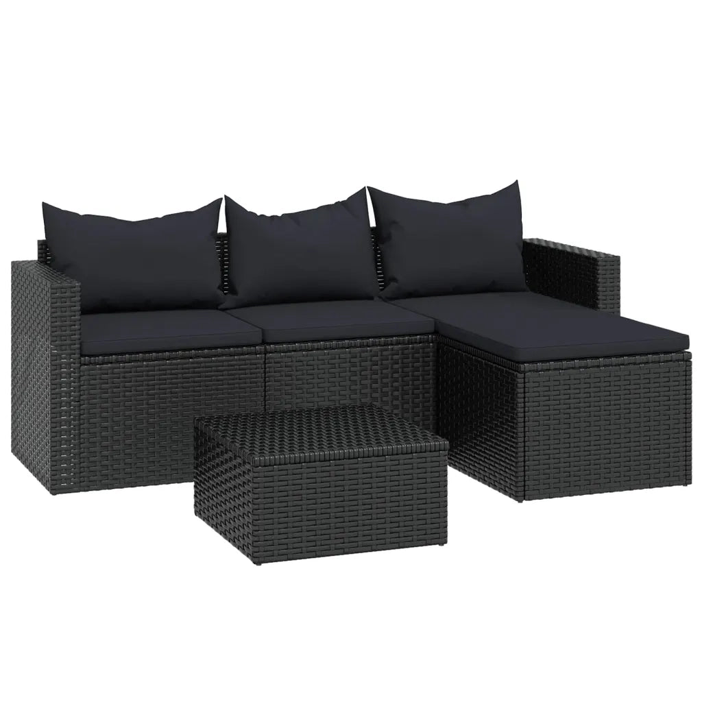 Set Divani da Giardino Nero in Polyrattancod mxl 119604