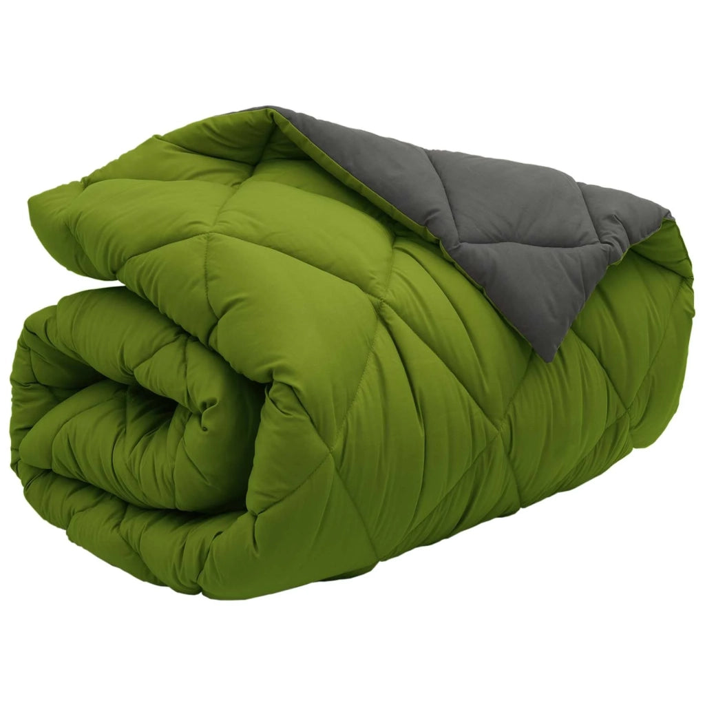 Duvet Invernale Verde e Antracite 135 x 200 cm Microfibra 42025680