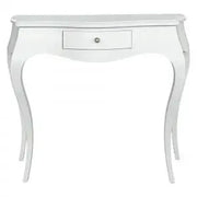 Consolle in legno Shabby chic bianco opaco con cassetto piccolo