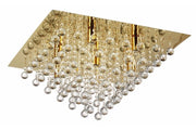 Plafoniera Lancaster Crystal glamour oro quadra 7 luci E14