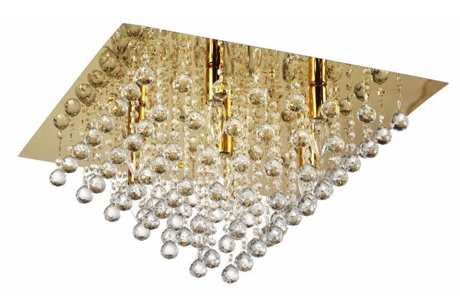 Plafoniera Lancaster Crystal glamour oro quadra 7 luci E14