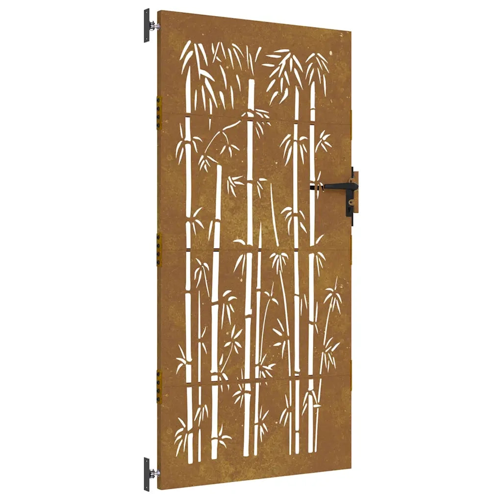 Cancello da Giardino 85x175 cm in Acciaio Corten Design BambÃ¹cod mxl 126927