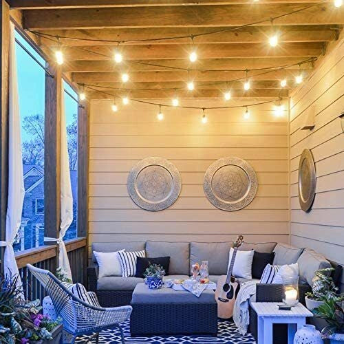 Catena portalampade led per esterno giardino E27 da 5 mt con 15 Attacchi
