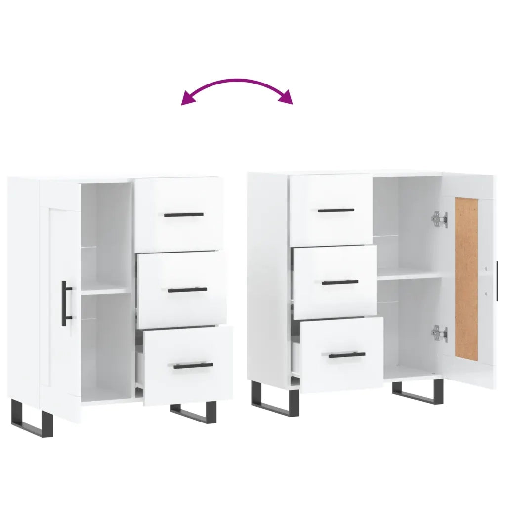 Credenza 69,5x34x90 cm in Legno Multistrato Bianco Lucido 830286