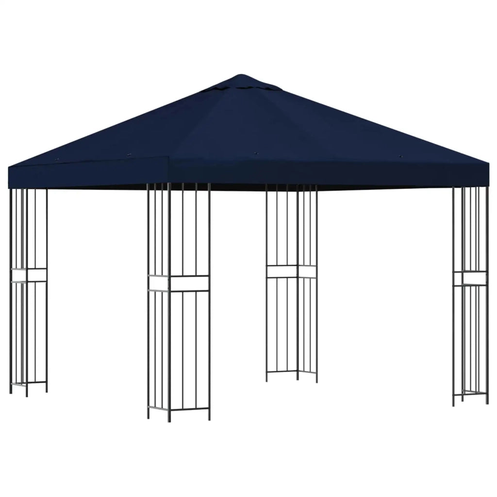 Gazebo 3 x 3 m Blu Poliestere e Acciaio 190 gsm