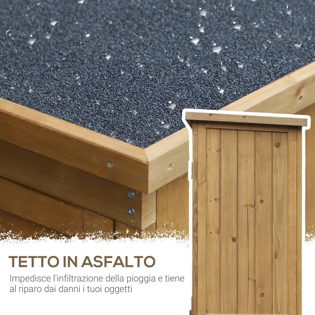Armadio Esterno da Giardino con 3 Mensole ¨C zephmum ¨C Legno Impermeabile Marrone 87x46x160