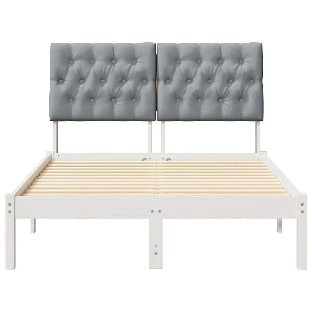 Letto con Testiera Rivestita-Struttura Letto con Testiera Bianco 120 x 190 cm