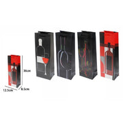 Trade Shop - Set 3 Buste Da Regalo 36x12.5x8.5cm Sacchetto Vino Bottiglie 69896 Varie Fantasie -