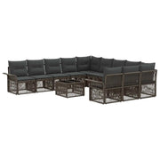 Set Divano da Giardino 12 pcs Grigio polyrattan 3434972