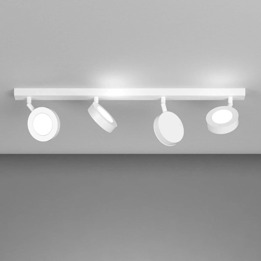 Plafoniera Industrial-Minimal Ryan Metallo Bianco 4 Luci Gx53