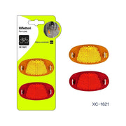 Trade Shop - 2 Riflettori Catarifrangenti Ovale Per Ruote Anteriore Posteriore Bici Xc-1621 -