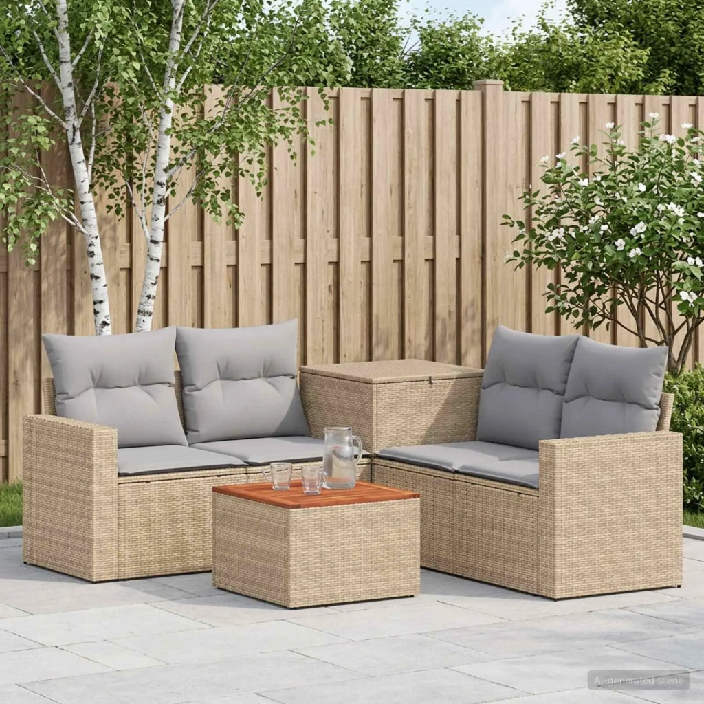 Set di divani 6 pz Beige e Grigio Chiaro 3447417