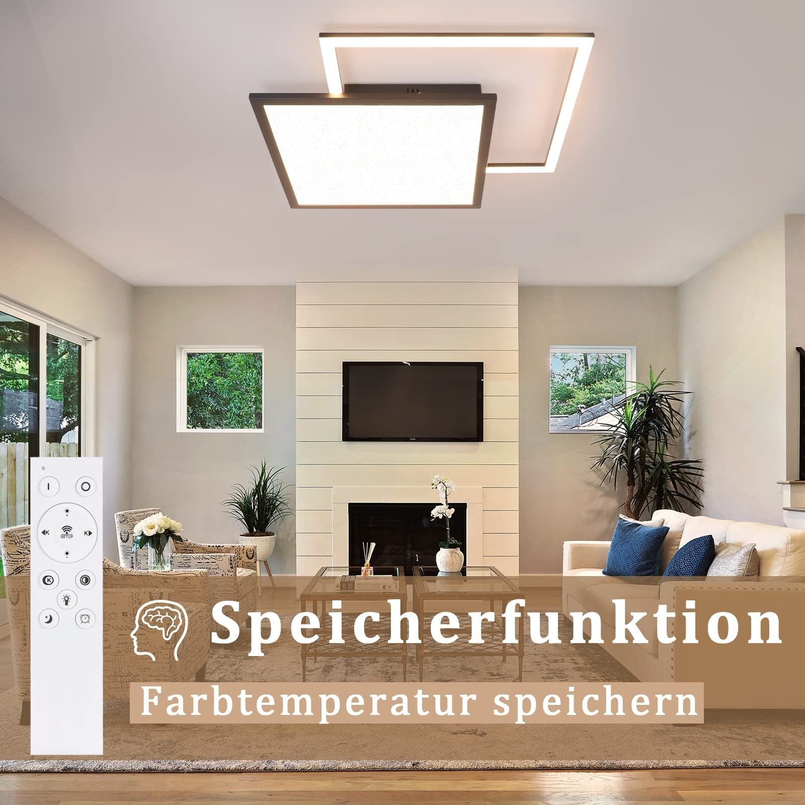 ZMH Lampada da soffitto plafoniera LED doppia stella 46W per soggiorno