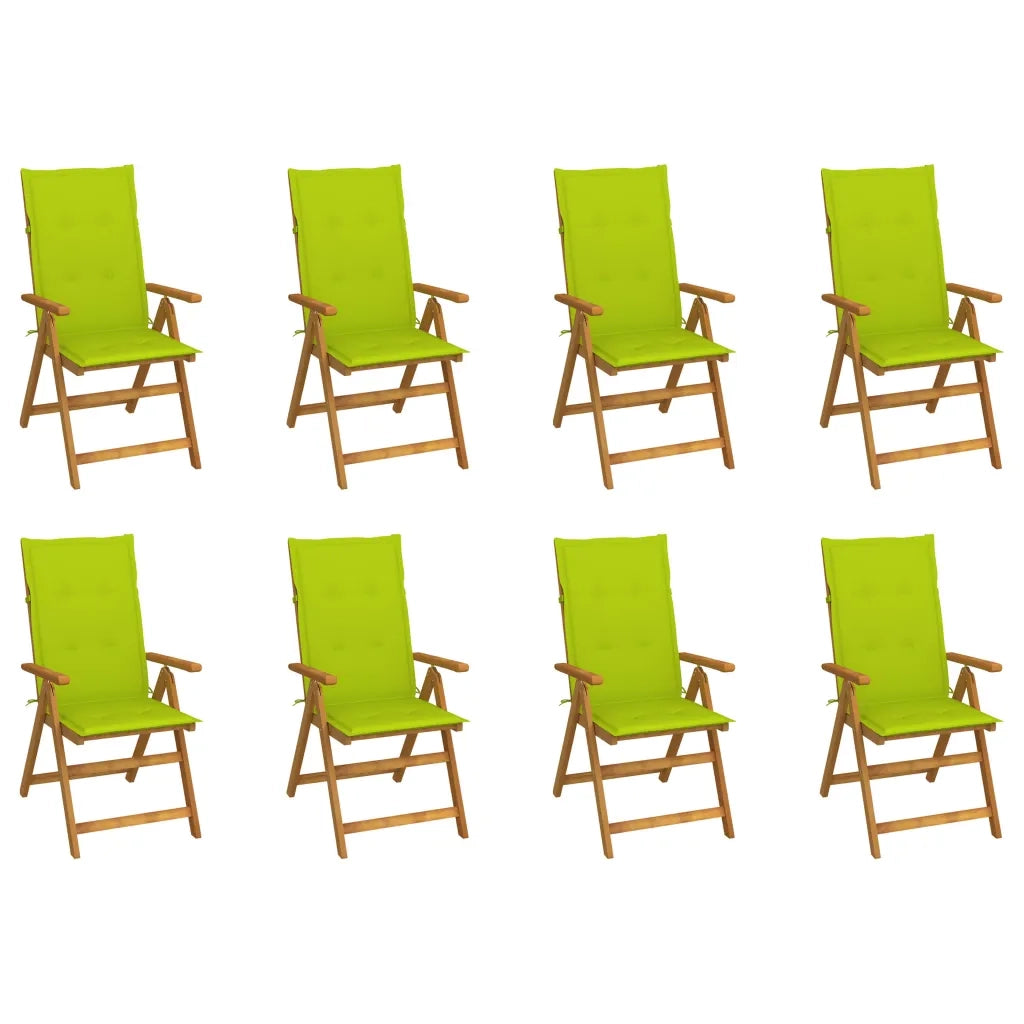 Sedie da Giardino Pieghevoli con Cuscini 8 pz Massello Acacia cod mxl 66723