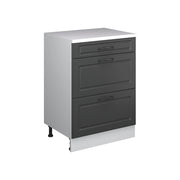Mobile per mansarda Rion Antracite rustico/Bianco 60 x 83.8 cm senza inclinazione con 3 cassetti Vicco