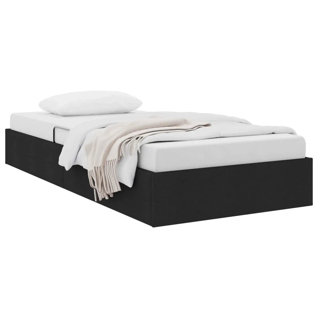 Letto ottomano con archiviazione Nero 90 x 200 cm Tessuto 3442798
