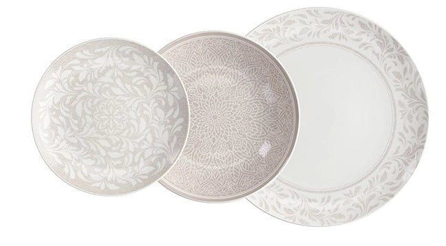 Servizio di Piatti da Tavola in Ceramica Celine Beige 18 Pezzi Tognana