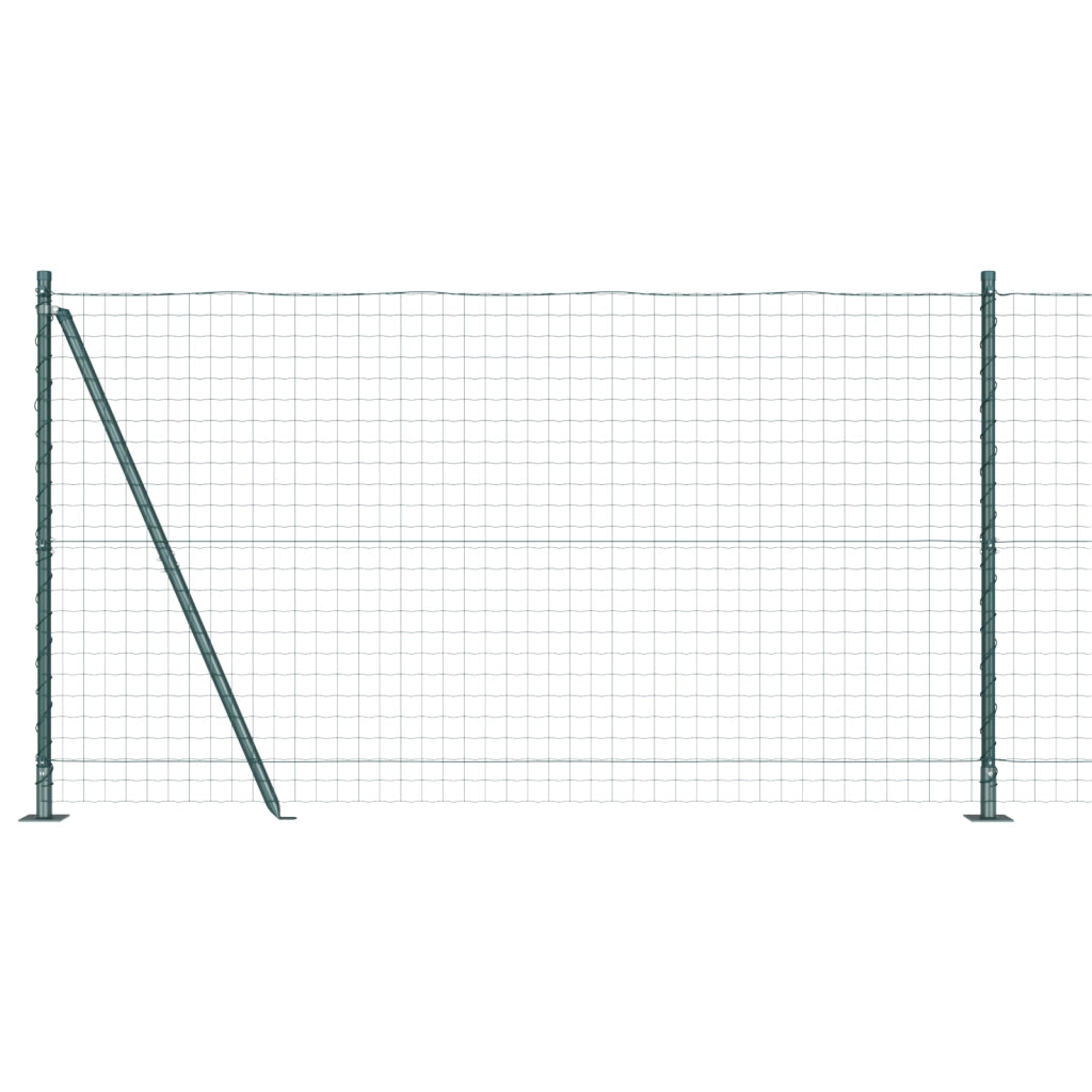 Recinzione Euro con 7 Pali Flangiati 1.2x10 m Acciaio Galvanizzato