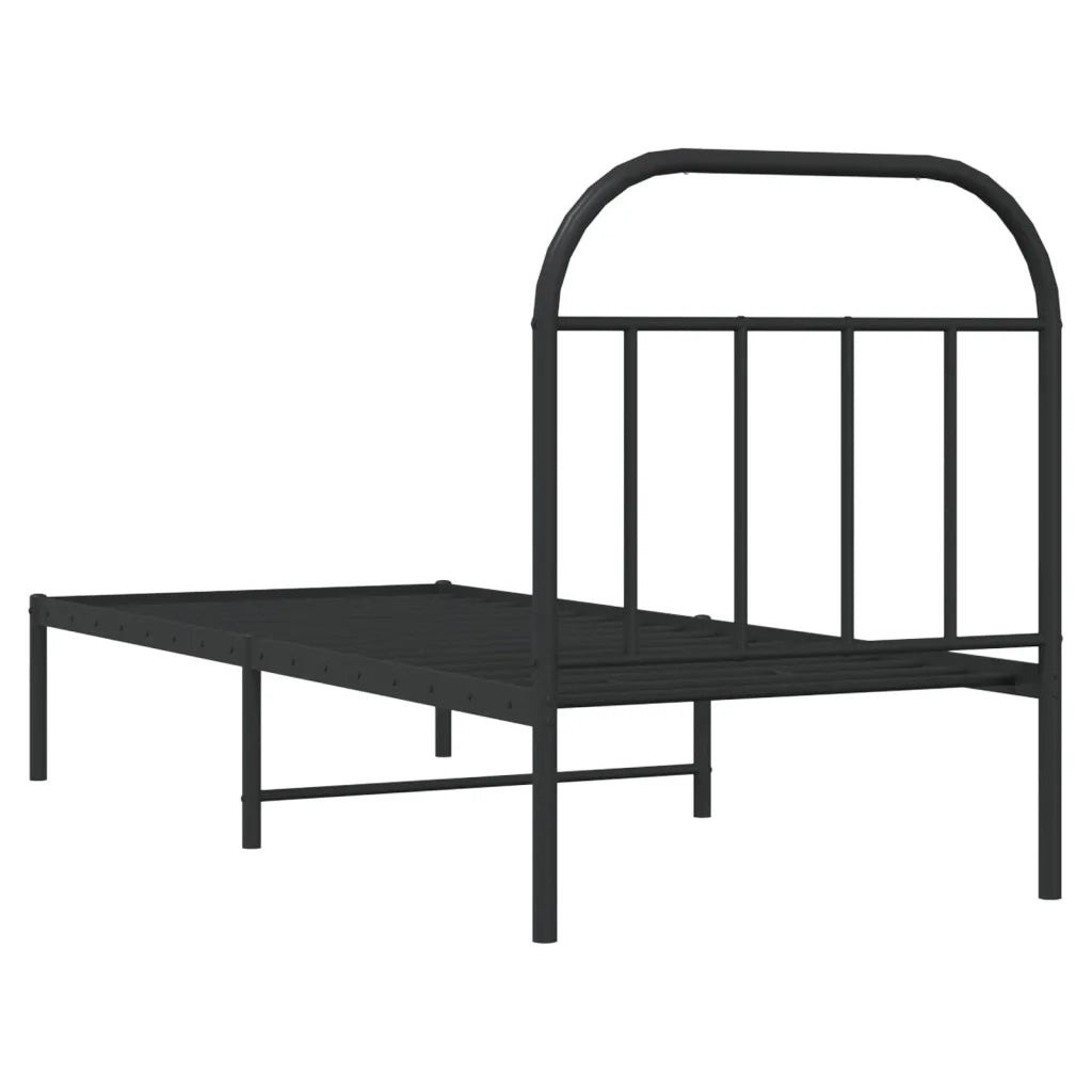 Giroletto con Testiera-Struttura Letto con testiera in Metallo Nero 75x190 cm 509653