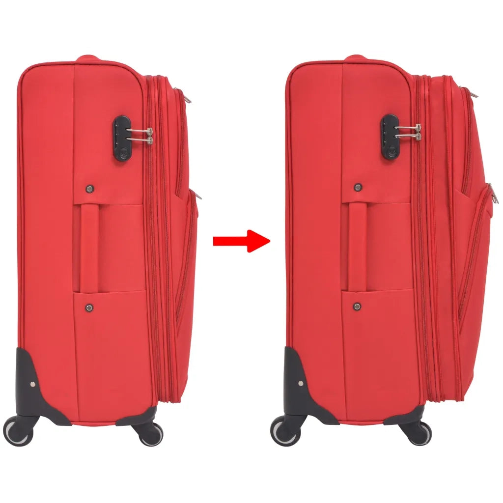 Set di Valigie Trolley 3 pz Morbide Rosse CFW4715372