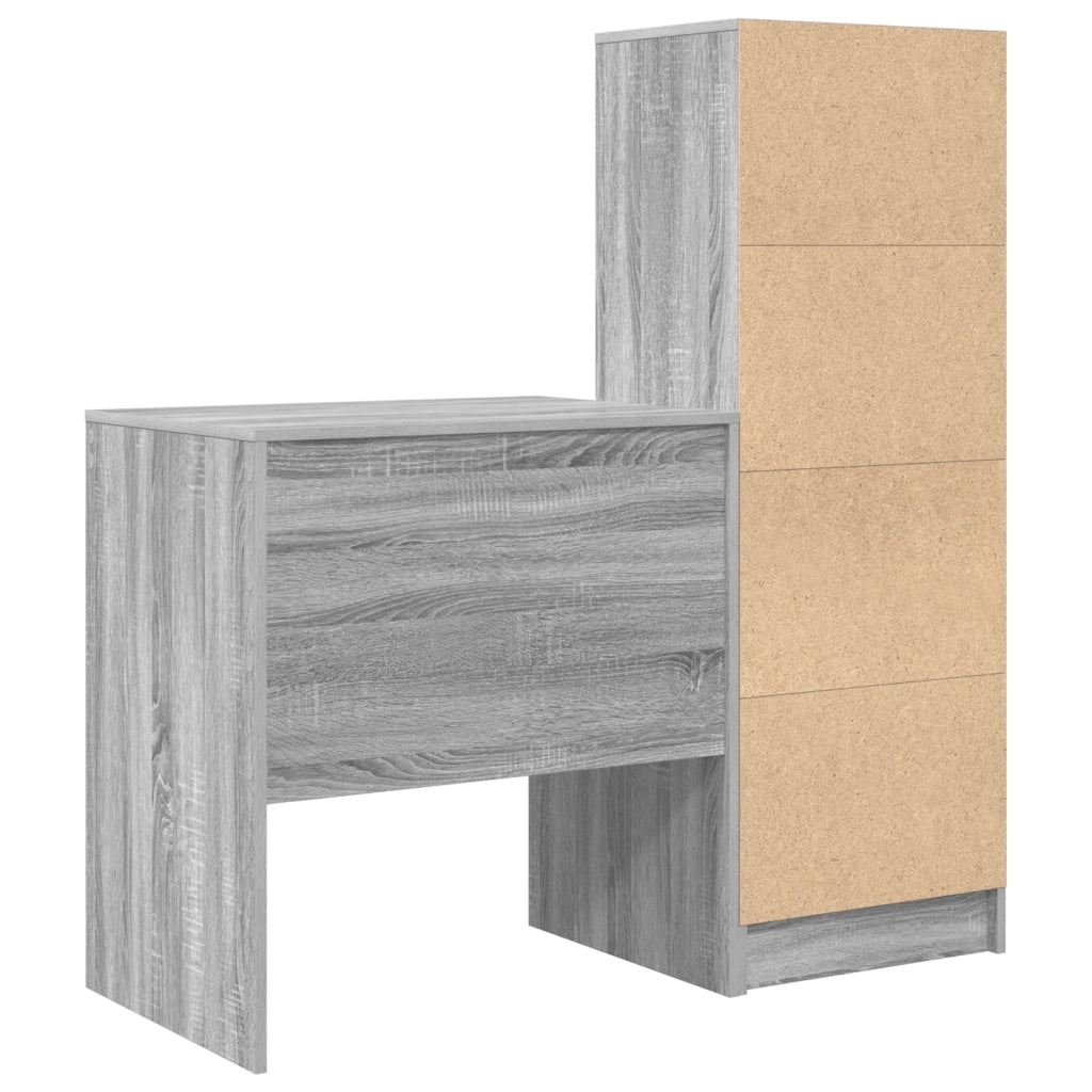 Scrivania con Stoccaggio Grigio Sonoma Legno Ingegnerizzato