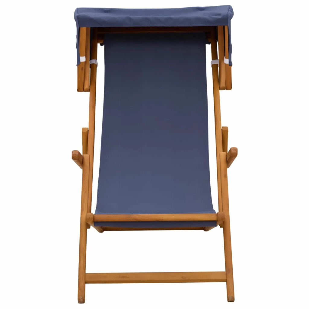 Lettino 2 pcs 3 Posizione Legno di Eucalipto Massello Blu 3407808