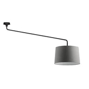 Vivien Plafoniera da Soffitto Nera con Paralume Conico Antracite E27 IP20 48cm - Design Moderno in Metallo e Tessuto per Interni - Rossini Group