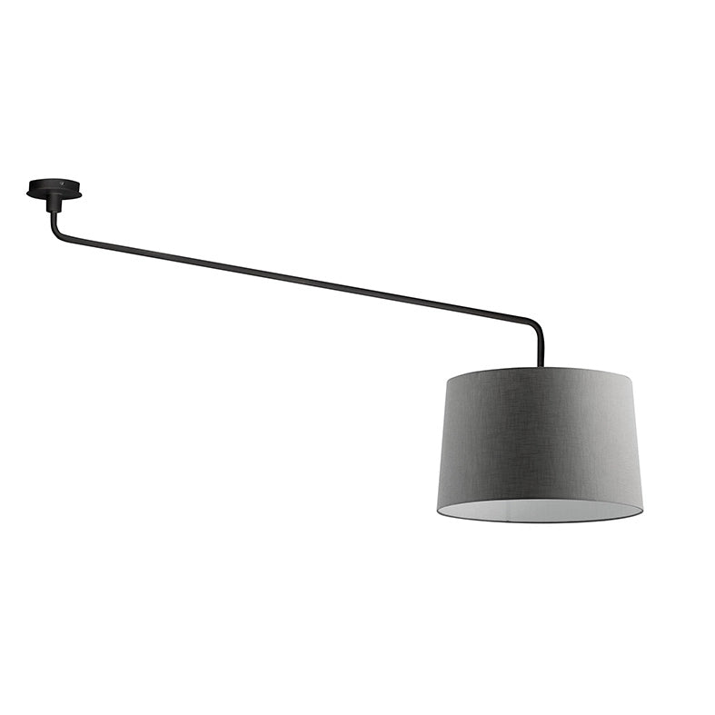 Vivien Plafoniera da Soffitto Nera con Paralume Conico Antracite E27 IP20 48cm - Design Moderno in Metallo e Tessuto per Interni - Rossini Group