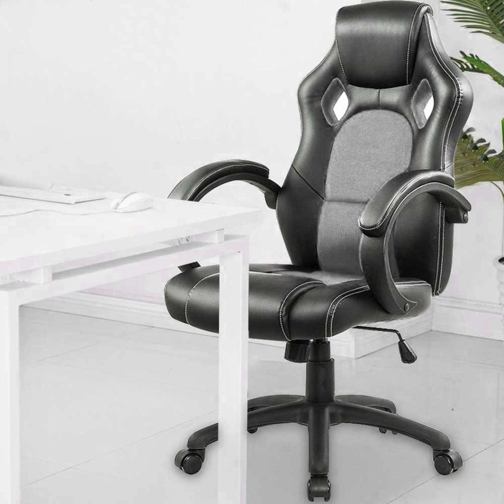 Sedia Poltrona Da Ufficio Direzionale Ruote Girevoli Sportiva Racer Gaming Grey