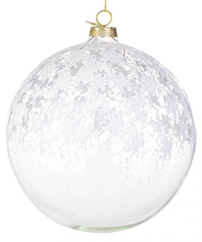 Sfera vetro Iced trasparente-bianco rosso-verde D150