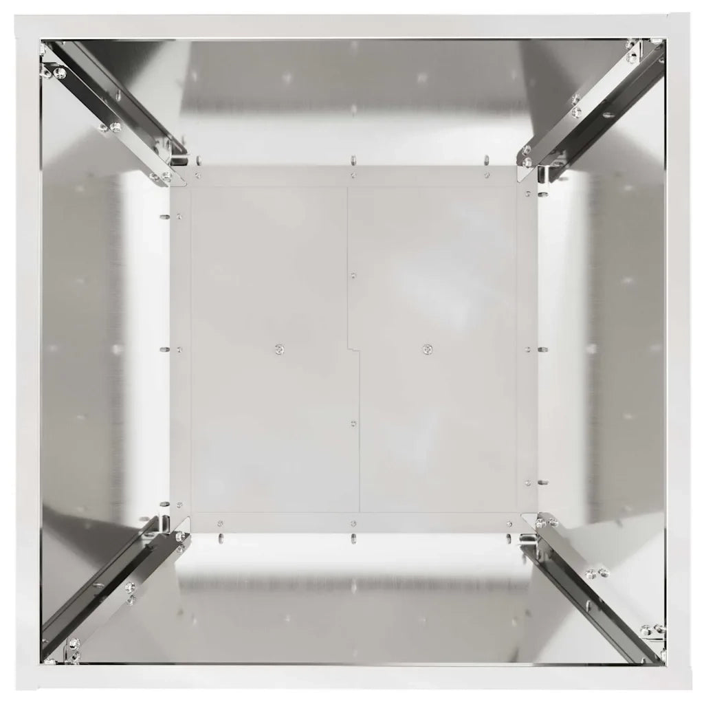 2 pz Fioriere | Cassetta per fiori | Vaso a Pilastro Argento 40 x 40 x 100 cm