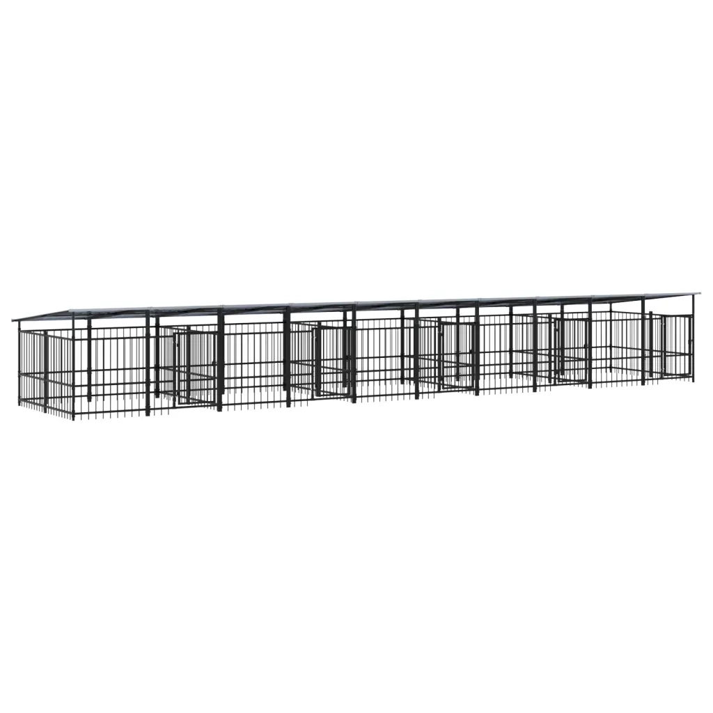 Gabbia per Cani da Esterno con Tetto in Acciaio 18,77 mÂ² cod mxl 42293